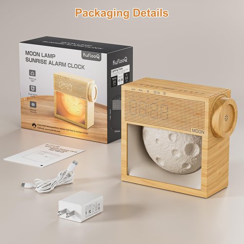 Sound Machine Alarm Clock with Sunrise Gentle Wake-Up Light, White Noise Machine with 20 Soothing Sounds for Sleeping, Dual Alarms, Snooze, Timer, Dimm Night Light for Bedroom, Valentine's Day Gifts