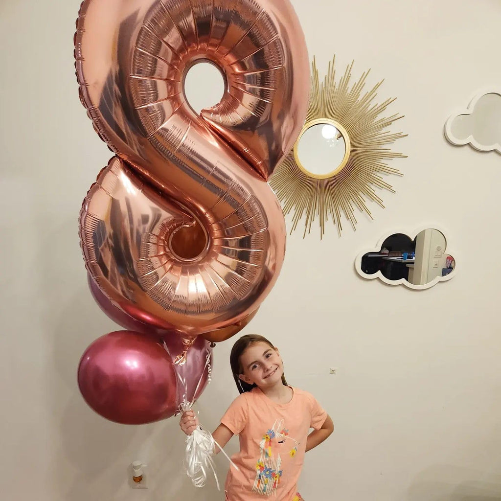 Rose Gold Number 7 Balloon - 40 Inch Birthday Decoration for Kids & Adults | Perfect for 7th Birthday Parties