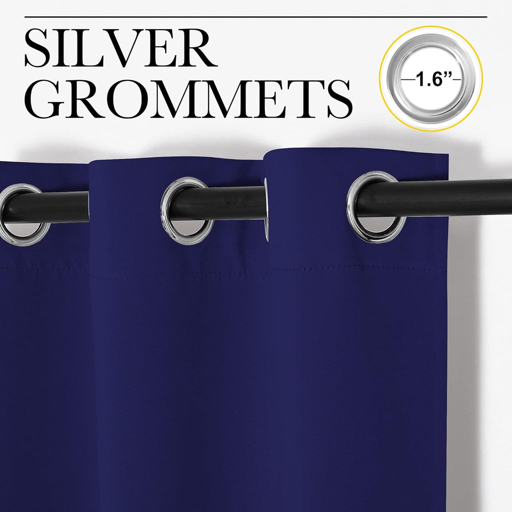 NICETOWN Blackout Curtain Panels - Energy Saving Thermal Insulated Drapes | Royal Blue, 34" x 54" (1 Pair)