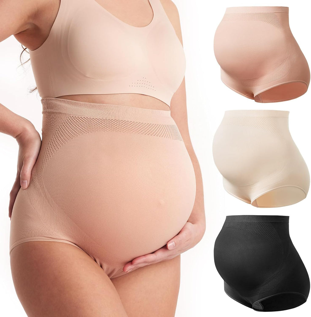 Momcozy Maternity Underwear - Soft Seamless High Waist Design for Comfort During Pregnancy | Over Bump Fit