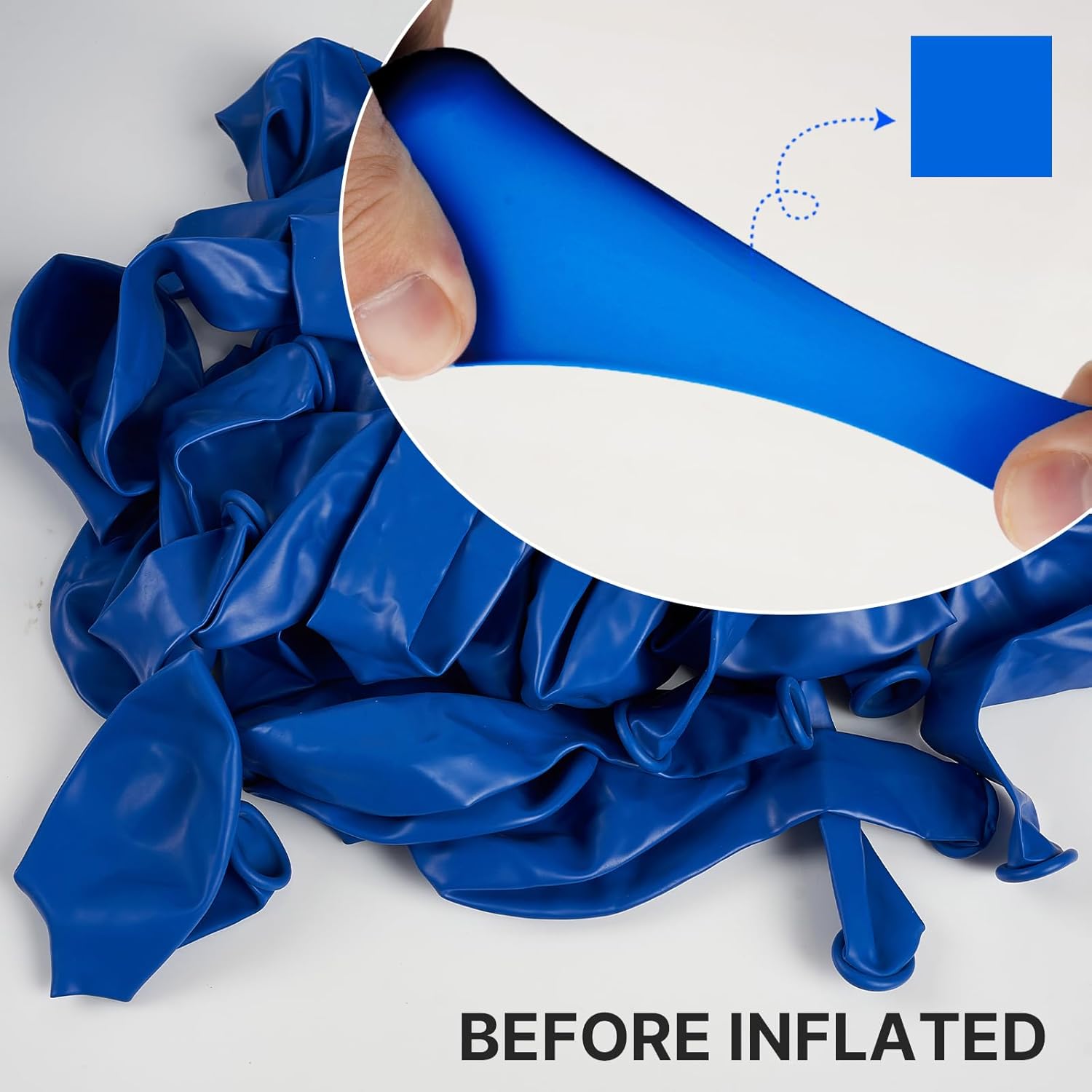 PartyWoo Royal Blue Balloons - 101pcs 12-Inch Dark Blue Latex for Weddings, Baby Showers & More