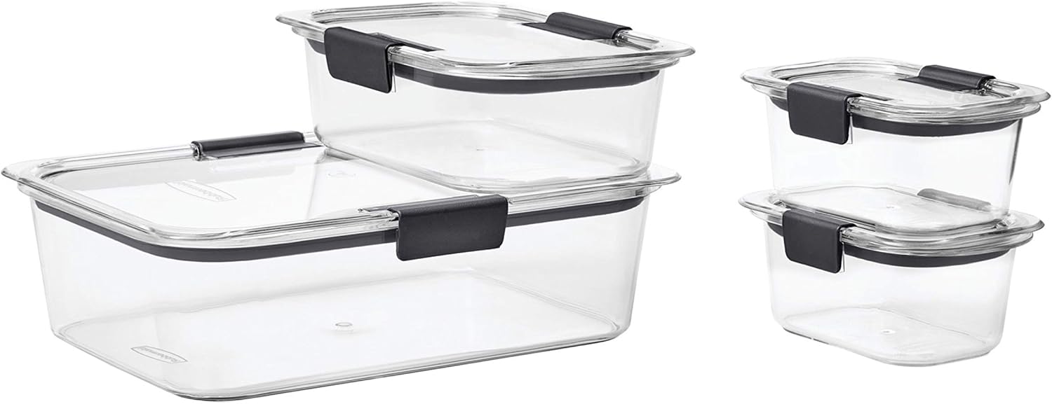 Rubbermaid Brilliance Food Storage Containers - Leak-Proof & Airtight Lids | Set of 5