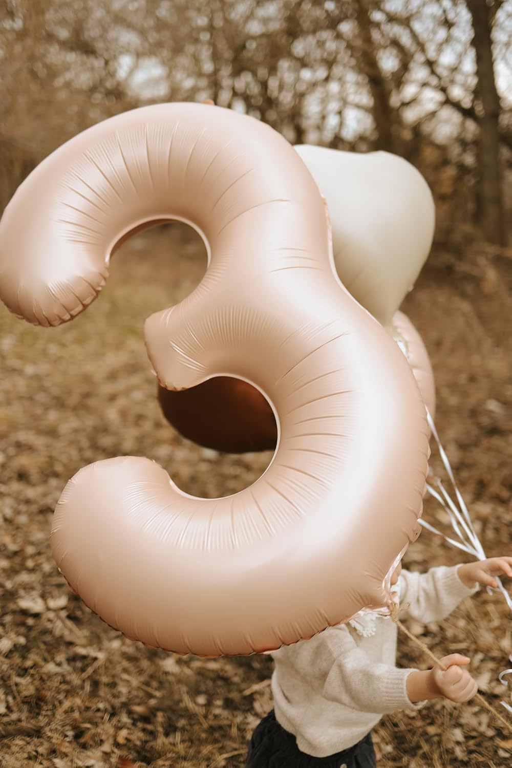 Beige 3 Balloon - 40 Inch Tan Number Balloon for 3rd Birthday Decorations | Perfect for Kids & Adults