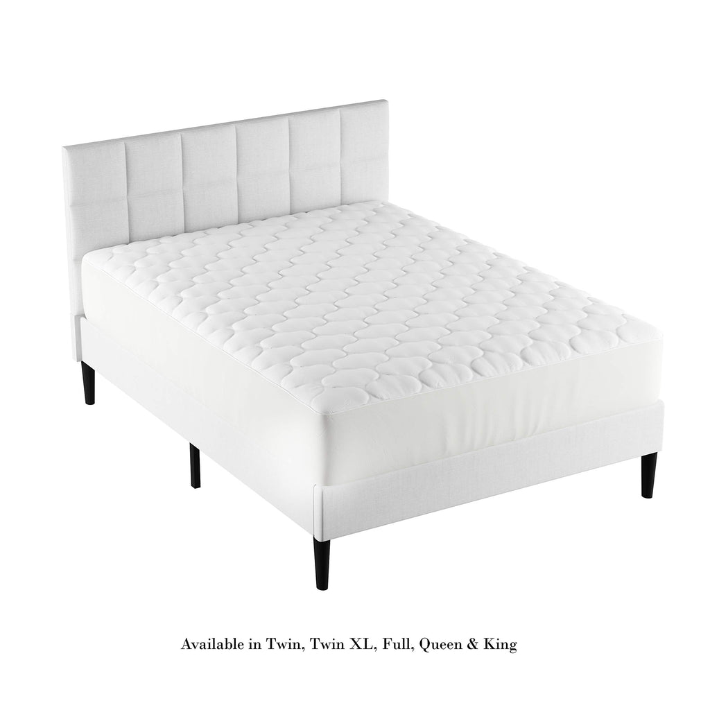 Padded Mattress Cover-100% Cotton Twin Overstuffed Quilted Skirted Bed Protector Topper by Lavish Home