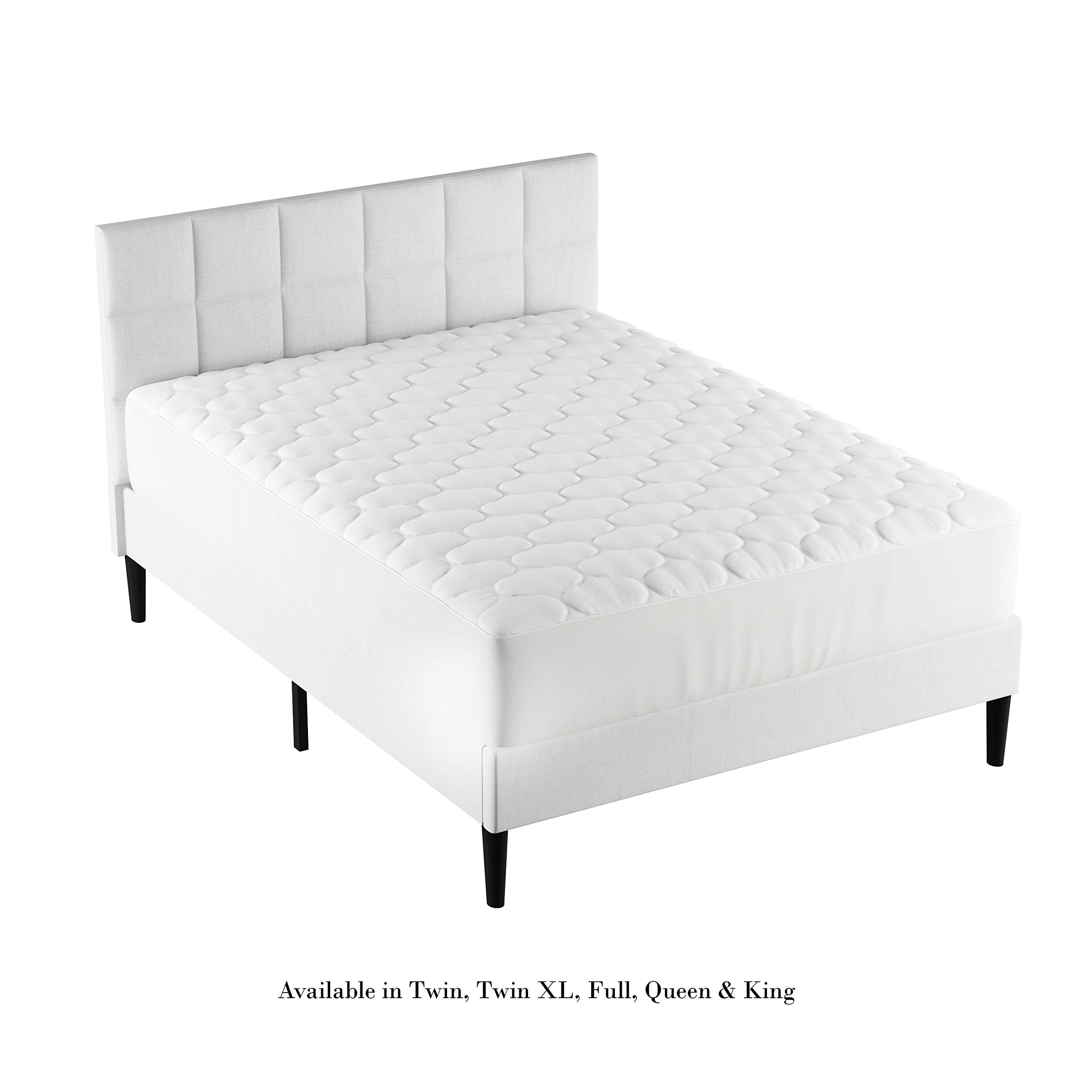 Padded Mattress Cover-100% Cotton Twin Overstuffed Quilted Skirted Bed Protector Topper by Lavish Home