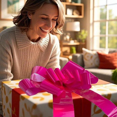 Big Car Bow - 30-Inch Giant Pink Christmas Bow for Gift Wrapping & Celebrations