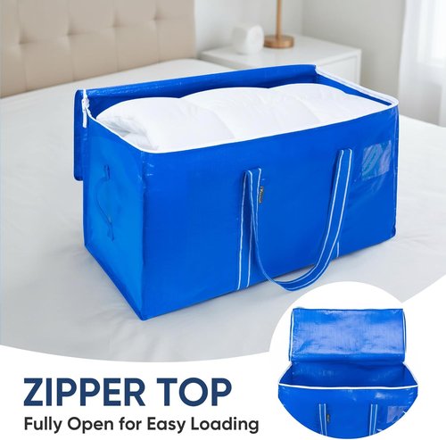 BALEINE Heavy-Duty Moving Bags - 6-Pack Oversized Storage Totes with Reinforced Handles | Royal Blue