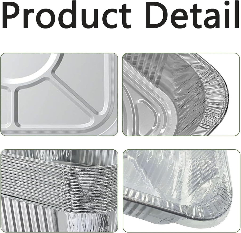 Aluminum Foil Pans - 20 Pack 8x8 Inch Disposable Baking Trays with Lids for Takeout & Catering