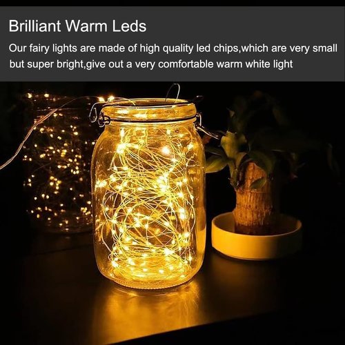 Fairy Lights 24 Pack - Battery Operated 3.3ft 20 LED Warm White Silver Wire for Weddings & DIY Decor