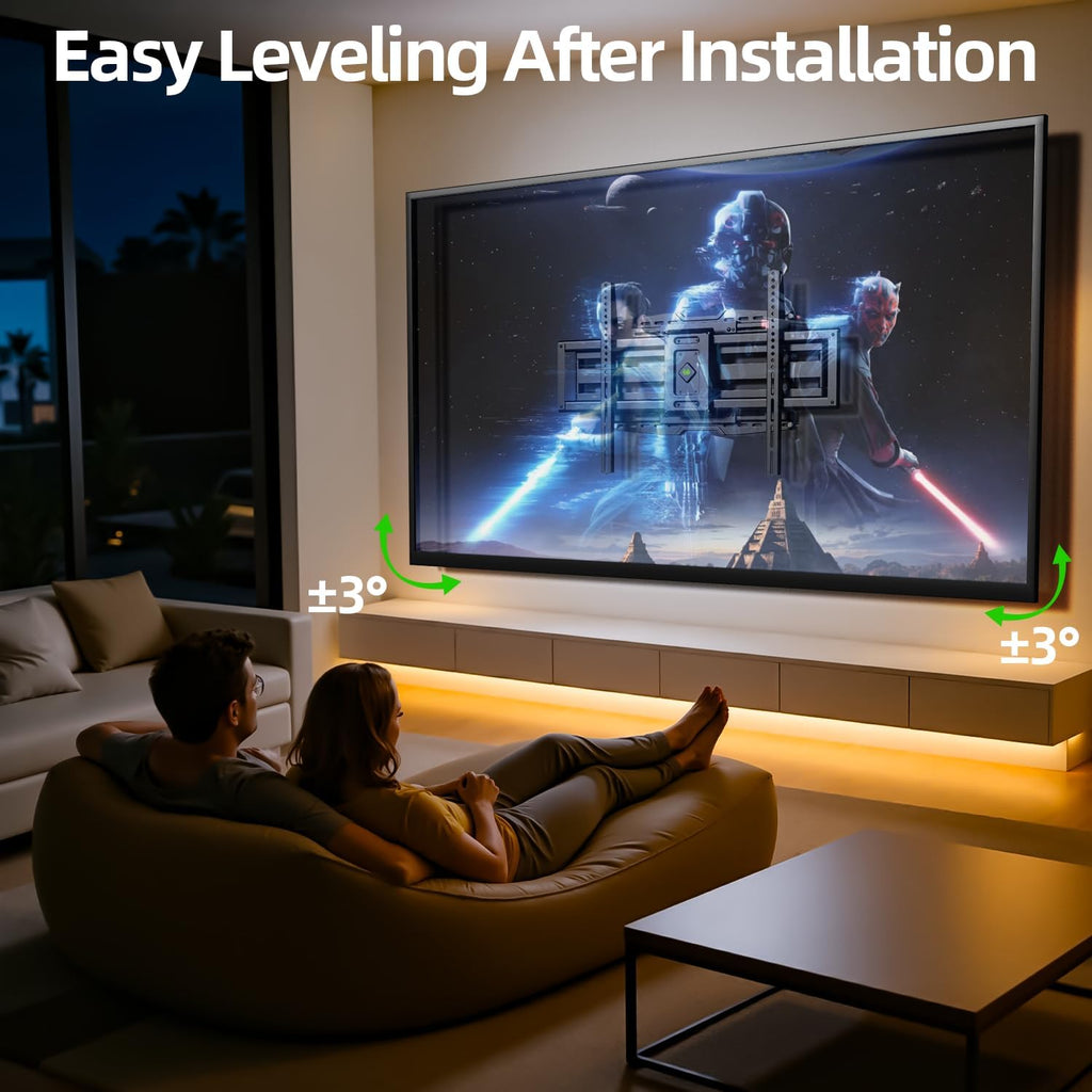 USX MOUNT Full Motion TV Wall Mount - Heavy Duty Sliding Design for 32-120" TVs | Max VESA 800x600, Swivel & Tilt