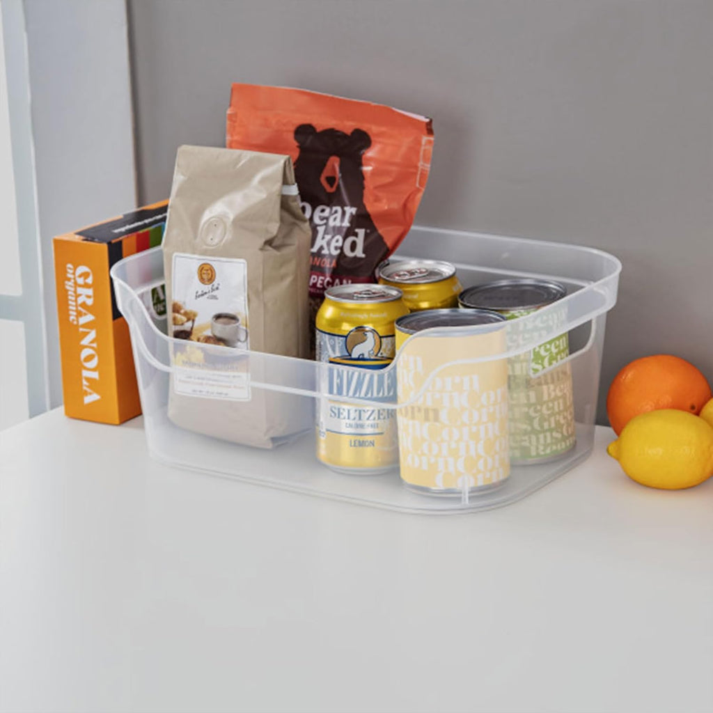 Sterilite Medium Polished Open Scoop Front Storage Bins - Clear, 5.25x9.5x13 In, 8 Pack for Easy Organization