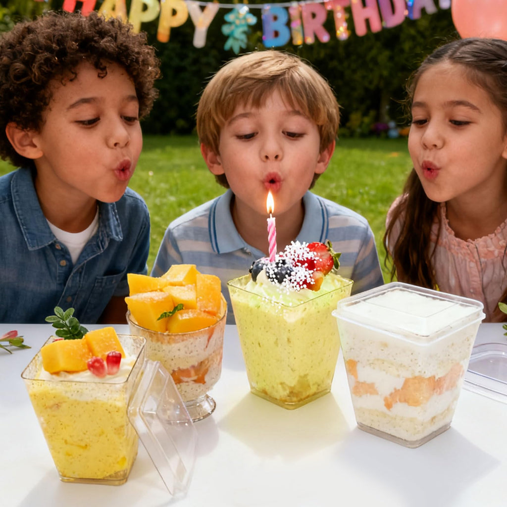 Vintrol 300 Pack Dessert Cups with Spoons and Lids 5 Oz Plastic Shooter Cups Round Clear Serving Goblet cup for Party, Disposable Yogurt Parfait Appetier Cup for Pudding, Fruit Ice and Ice Cream