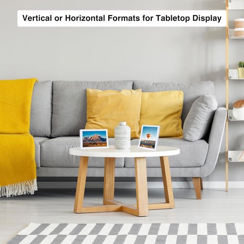 JCJMY Picture Frame - 5.5x8.5 White Wall & Tabletop Display | Shatter-Resistant Plexiglass