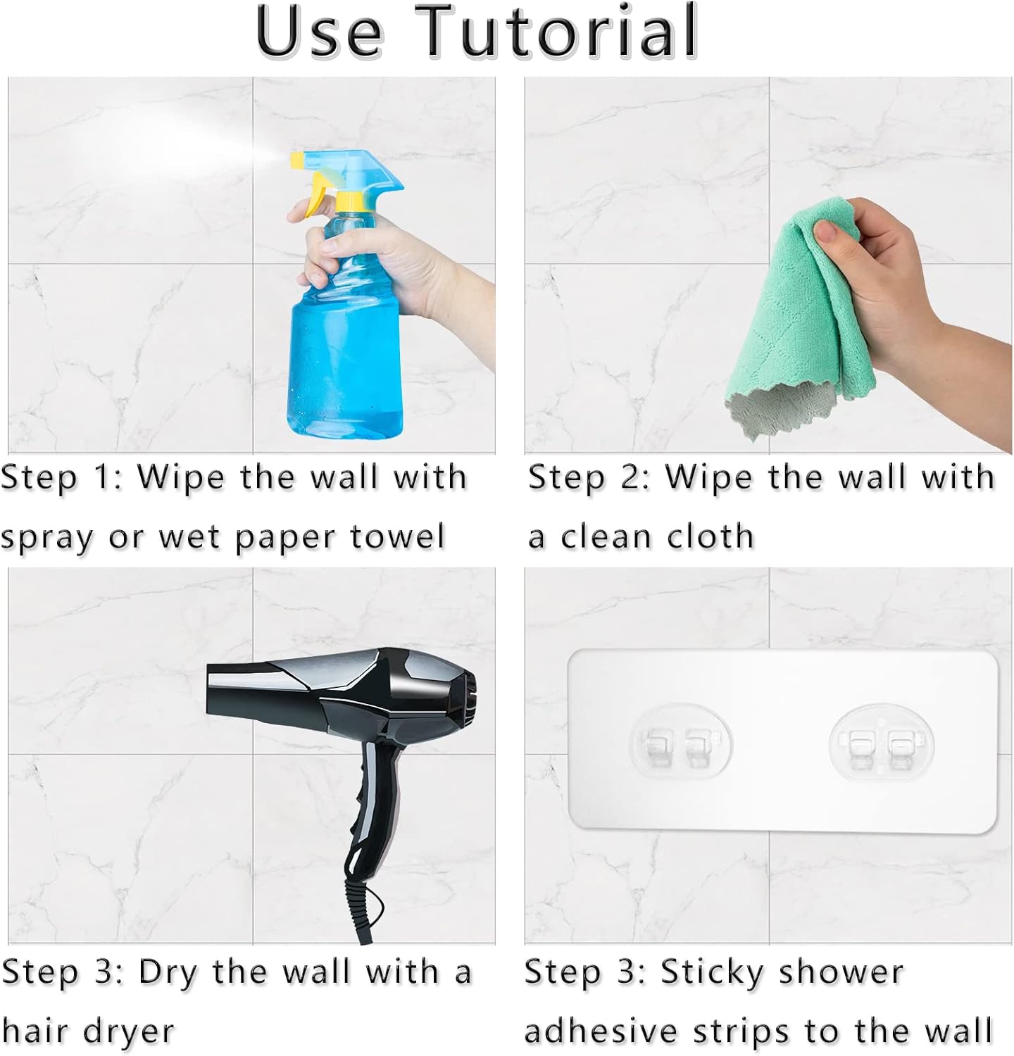 Skiennix Shower Caddy Adhesive | Strong Transparent Replacement Sticky Pads - No Drilling for Bathroom & Kitchen Storage