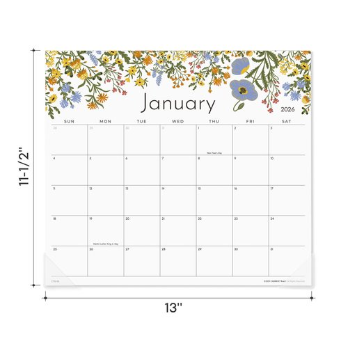 Cabbrix Magnetic Calendar for Fridge, 2026 Refrigerator Calendar Including January 2026 to June 2027 for Planning and Organizing Your Life, 13" x 11-1/2", Floral