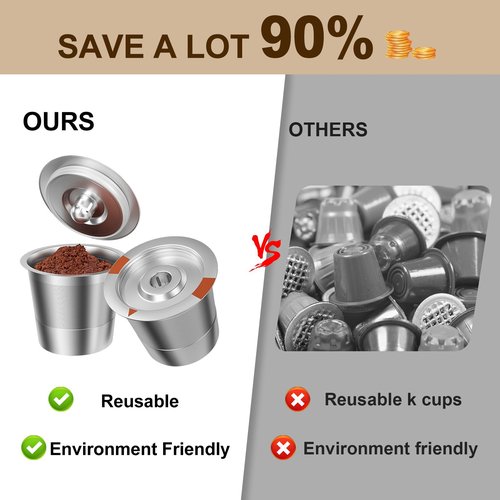 FAQQMCVY Reusable K Cups Coffee Pods for Keurig: Full Stainless Steel Refillable K Cups Coffee Filter Compatible 1.0 and 2.0 Coffee Makers-brewers (1Pack)