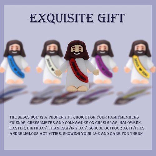 AKFAHOIF Mini Jesus Figurines - 30PCS Multicolor Tiny Jesus Figures for Easter Egg Stuffers