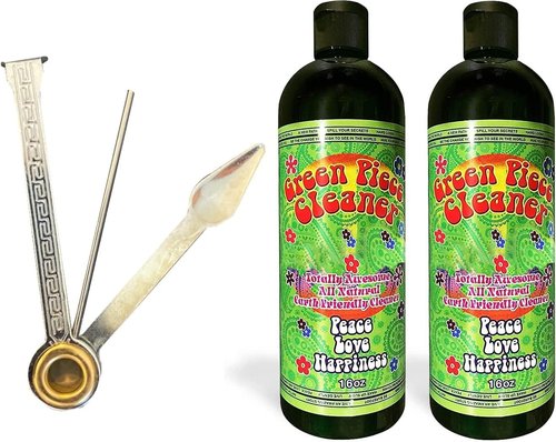 Green Piece® Cleaner - Two of the 16 oz Bottles of Glass Cleaner (Made in USA) - Including a 100% Stainless Steel Reamer - 3 in 1 tool - Excellent for grimey pieces