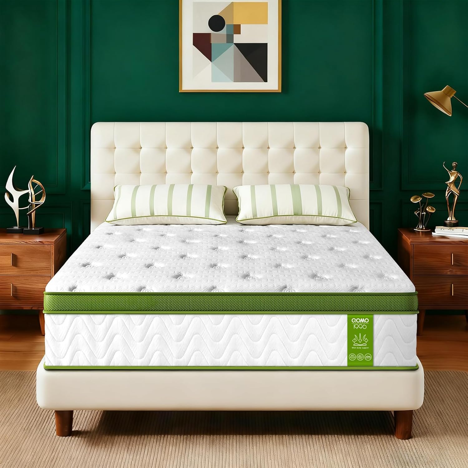 Regine Switzerland Twin Mattress - 10 Inch Memory Foam Hybrid with Pocket Springs | Medium Firm, Pressure Relief