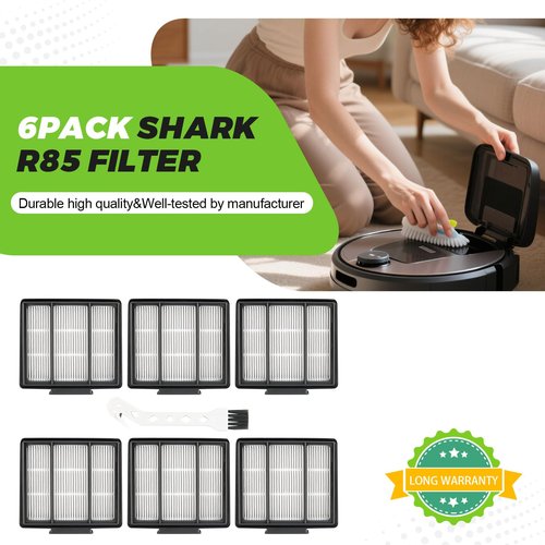 6PACK RVFFK950 Filter for Shark Robot Vacuum Filter Replacement by Techecook - Fit for Shark ION Robot R85 RV850,RV700_N, RV720_N, RV851WV and IQ Robot R101AE, AV970, AV1002AE, AV1010AE UR1005AE