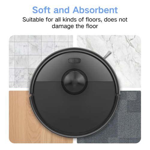 VIEWALL 6 Pack Microfiber Mop Cloths Compatible with Roborock Q7 M5 / Q7 M5+ / Q7 L5 / Q7 L5+ Robot Vacuum Cleaner, Reusable Mop Cloths Replacement Accessories(Not for Q7 / Q7 MAX / Q5 MAX)