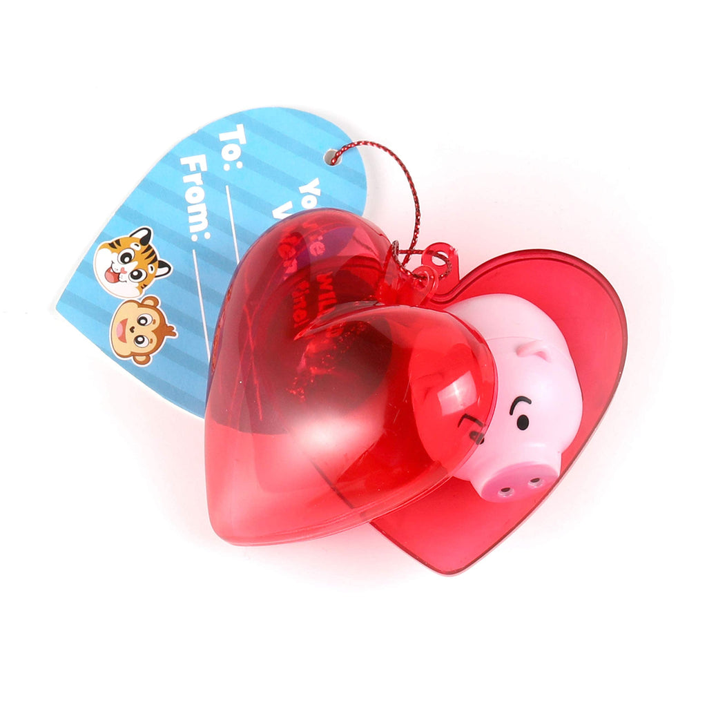 JOYIN 28 Pack Valentine Day Animals Pull Back Vehicles for Kids with Gift Cards and Filled Hearts, Go Car Toy Sets for Toddlers Kids Valentine School Classroom Exchange