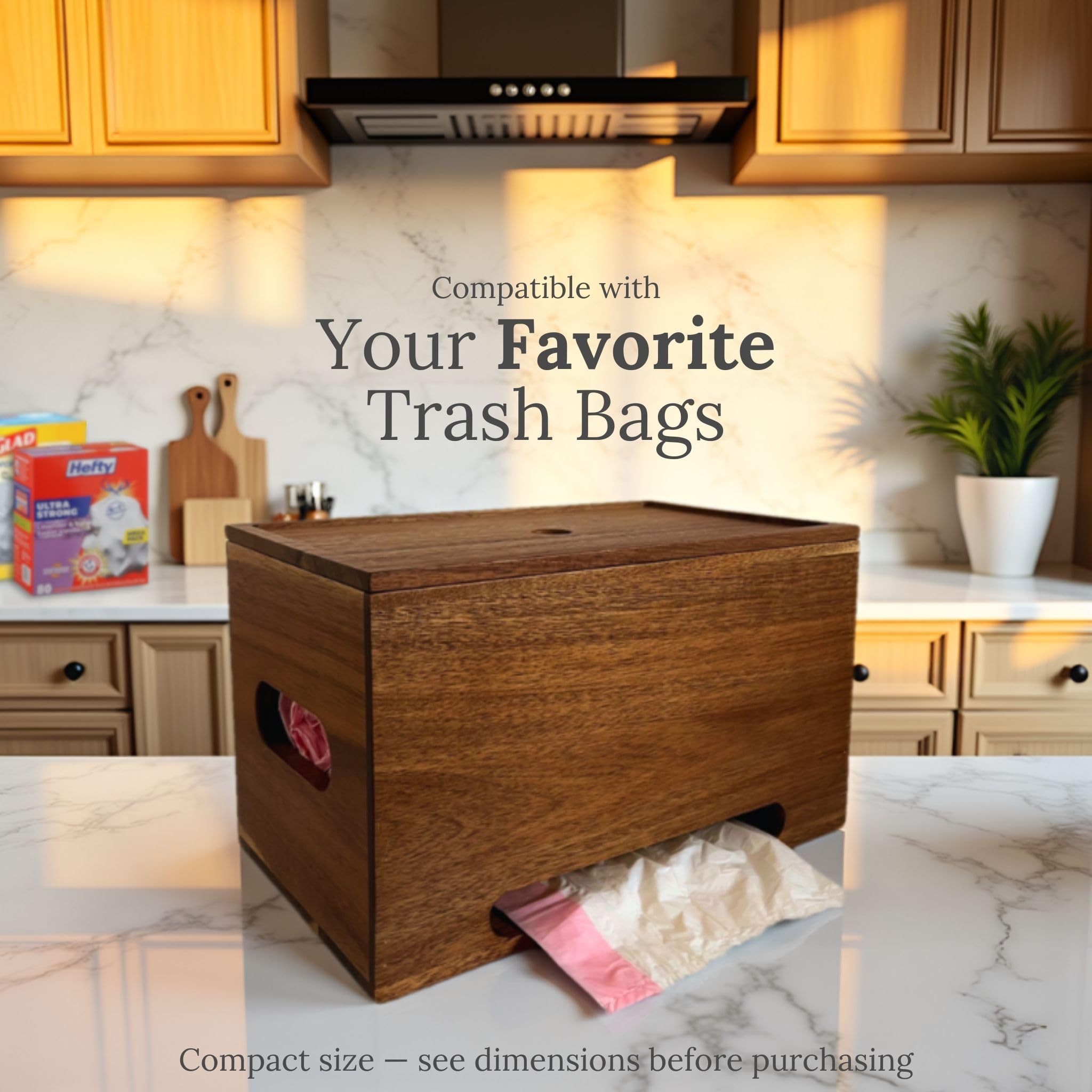 CalmeVie Trash Bag Holder Dispenser – 13-Gallon Storage for Under Sink, Kitchen, and Laundry Room with Wall Mount Option