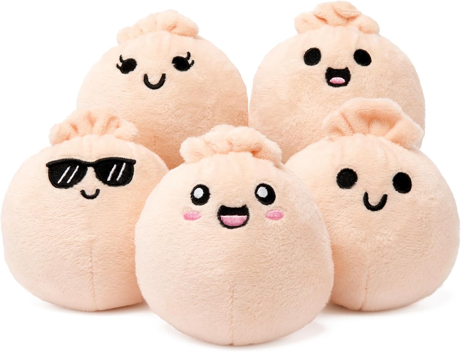 WHAT DO YOU MEME? Emotional Support Dumplings | Cuddly Plush Toy Set with 5 Dumplings & Basket for Mom