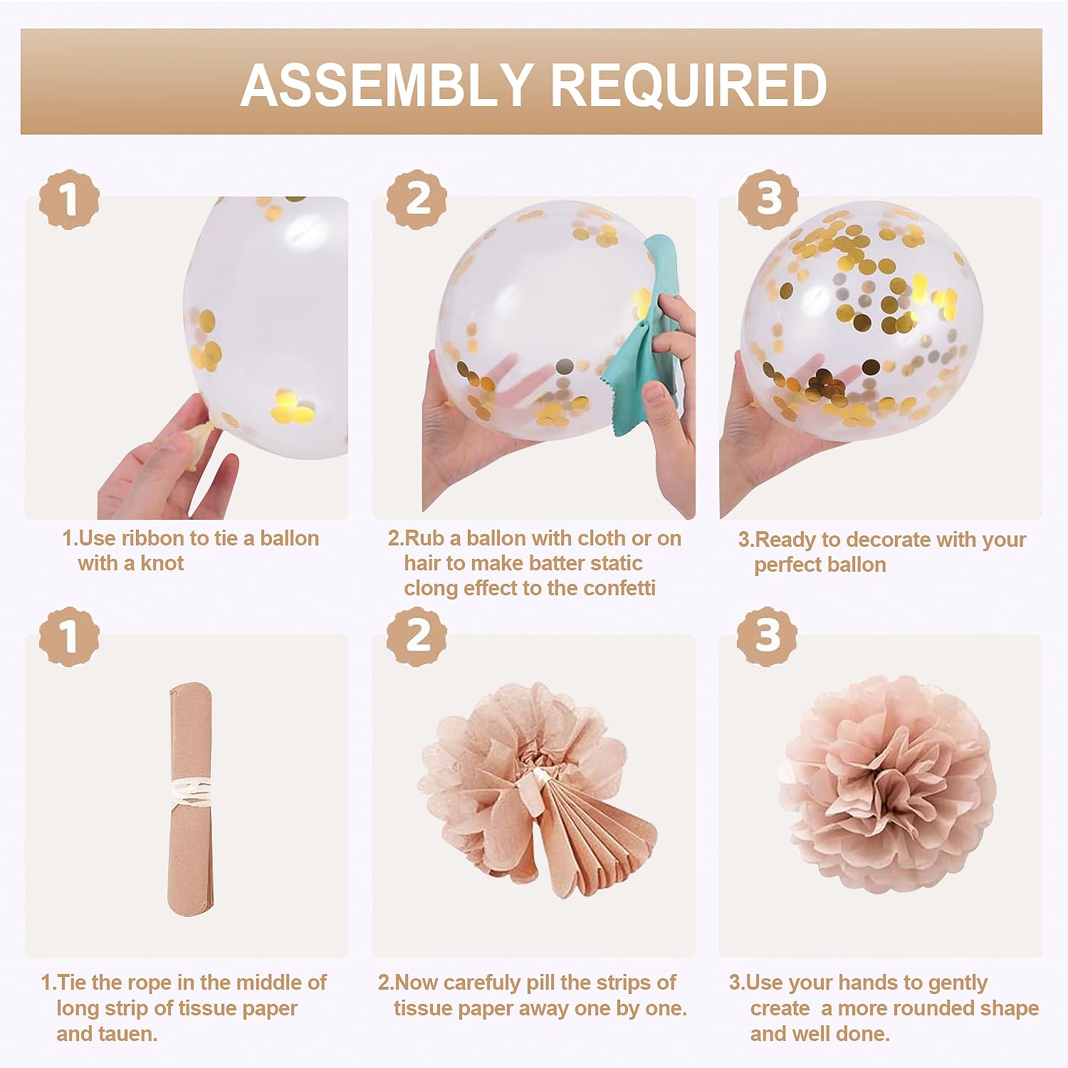 lambent Happy Birthday Decorations Kits for Women Girls,Champagne-Gold Beige Fall Boho Birthday Party Decorations with Foil Balloons,Birthday Banner,Star Banner,Fringe Curtain,Cake Topper