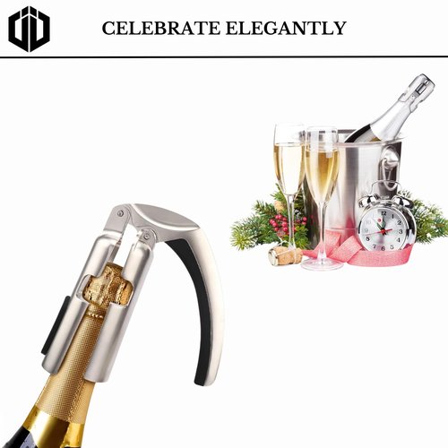 Imbibe & Indulge - Champagne Opener Tool - Zinc Alloy Champagne Opener with Non-Slip Handle and Easy Lever-Action - Champagne Accessories, Champagne Bottle Opener, Sparkling Wine Accessories Metal