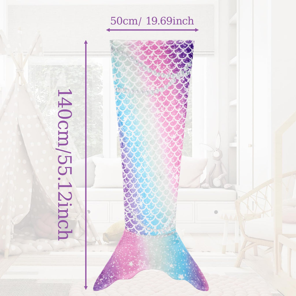 Rediar Mermaid Tail Blanket for Girls Soft Flannel Sleeping Snuggle Kids Wearable Blanket Toddler Teen Birthday Christmas Gift 3-4 4-6 7-8 10-12