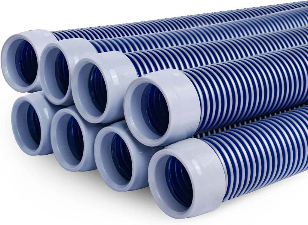 POOLWHALE Professional Swimming Pool Vacuum Cleaner Hose - 1.5” | 8-Piece Extension Kit for All Major Cleaners