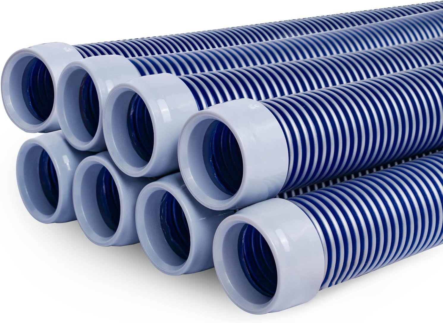 POOLWHALE Professional Swimming Pool Vacuum Cleaner Hose - 1.5” | 8-Piece Extension Kit for All Major Cleaners