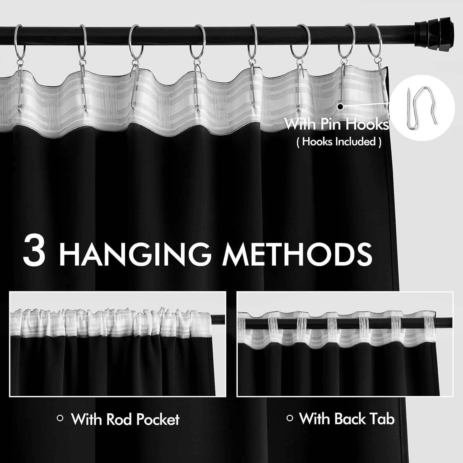 MIULEE Blackout Curtains - 96 Inch Long Thermal Insulated Drapes for Living Room & Bedroom