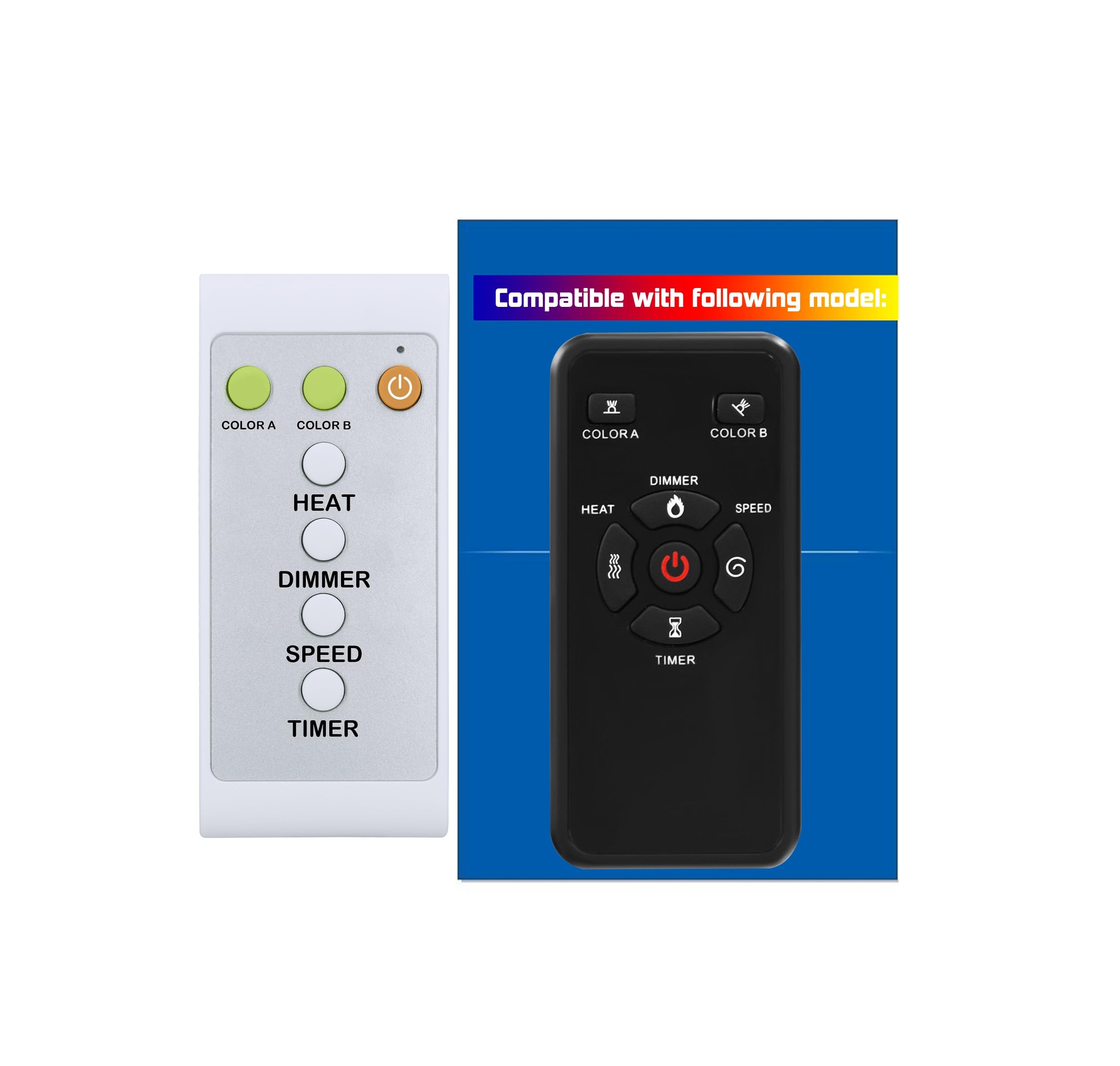 Replacement Remote Control for R.W.Flame Electric Fireplace RFH-6001LH RFH-7401LA RFH-7401LB RFH-10201LA RFH-10201LB RFH-10201LC