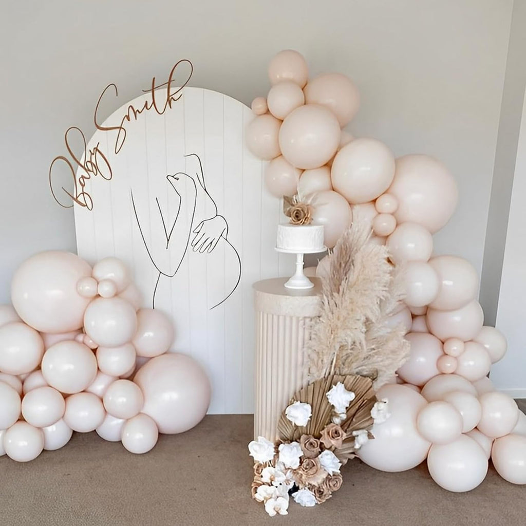 Voircoloria 12-Inch Nude Latex Blush Balloons - 110pcs for Weddings, Graduations & Parties