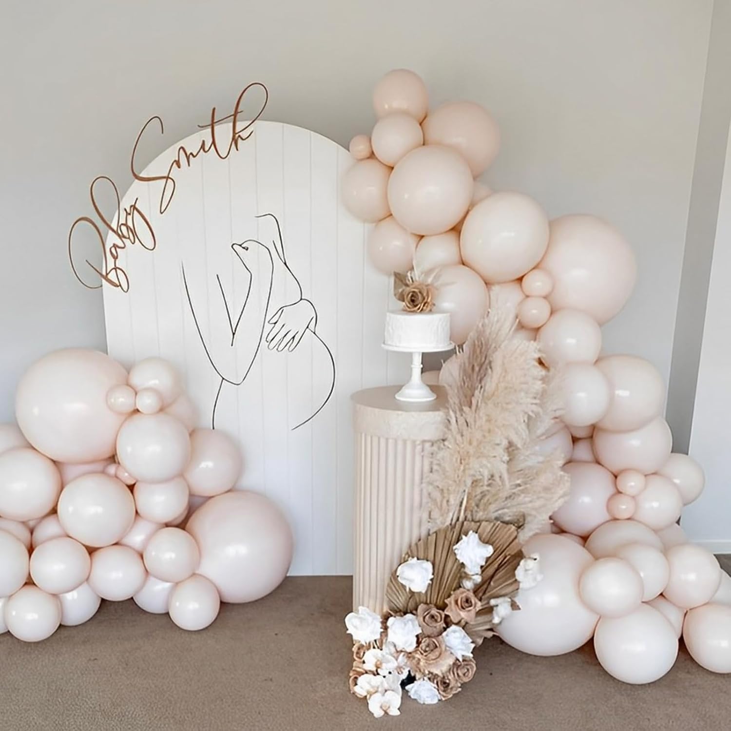 Voircoloria 12-Inch Nude Latex Blush Balloons - 110pcs for Weddings, Graduations & Parties