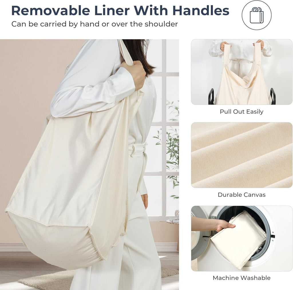STO STO Laundry Hamper - 90L Rolling Sorter Cart with Removable Washable Liner & Wheels