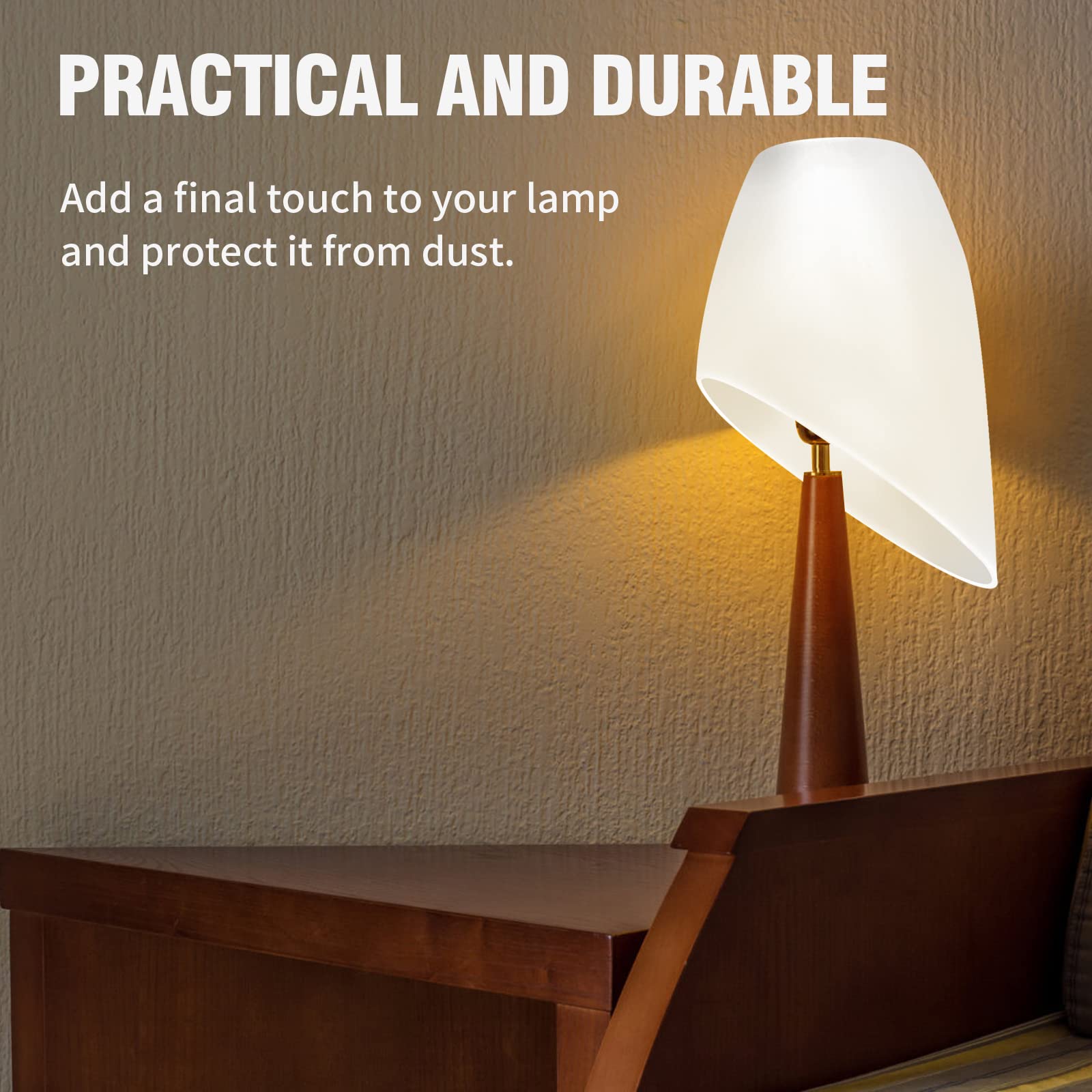 ZUDKSUY 5 pcs E26 Plastic Horseshoe Lampshades, White PE Lamp Shade with 42mm (1.65") Hole for Table Lamps & Pendant Lights Cover Replacement