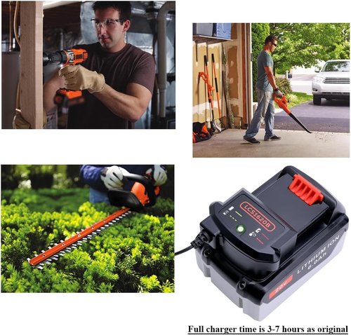 Lasica 20V Lithium Battery Charger - Compatible with Black & Decker LBXR20 & More | Efficient Charging Solution