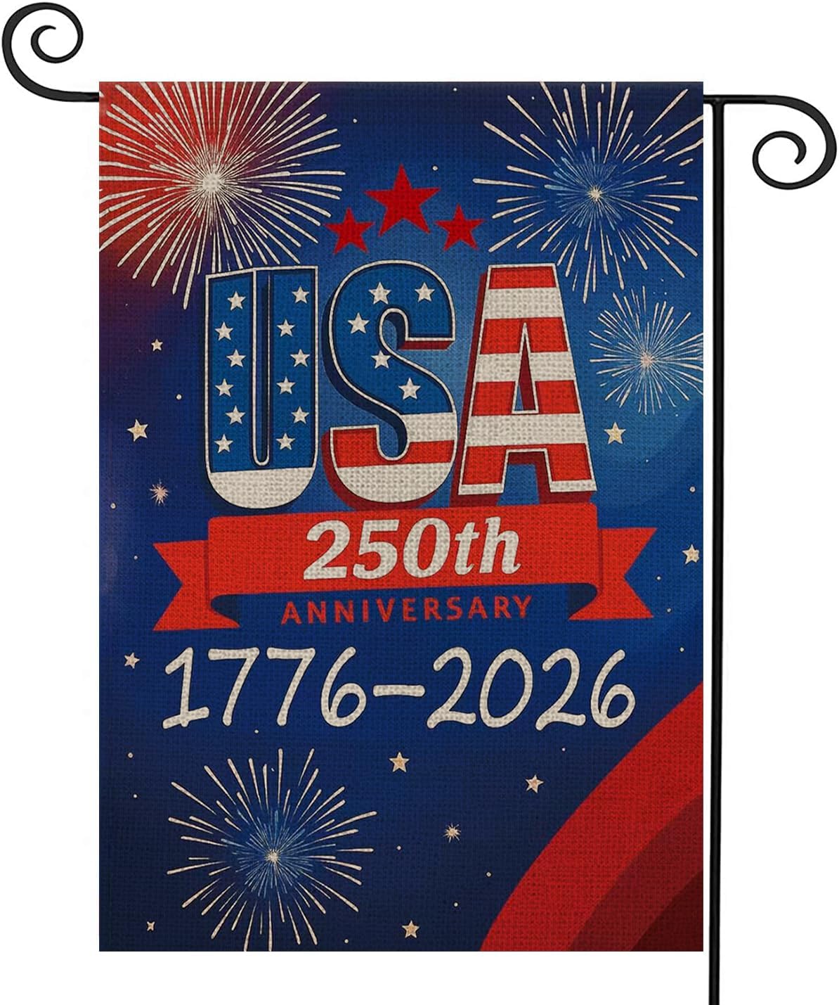 250th Anniversary USA Garden Flag - Double-Sided Waterproof Design | Patriotic 4th of July Decor 12x18 Inch