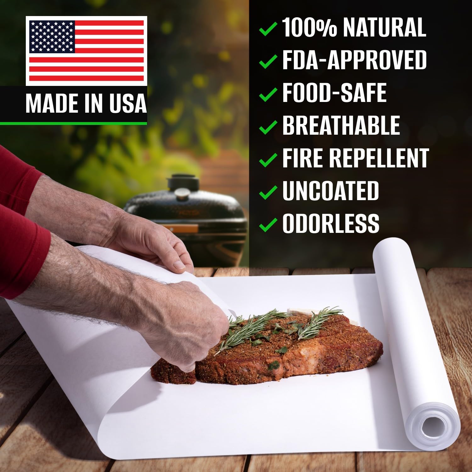 Paclord 36" x 100' Made in USA White Butcher Paper Roll (Value Pack of 2) - Food-Grade, Breathable Butcher Paper - Perfect for BBQ, Smoking Meat, and Wrapping Brisket