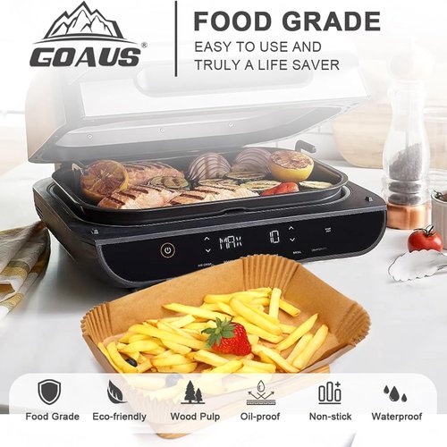 GOAUS Parchment Paper Liners - 150 Disposable Rectangle Accessories for Ninja Foodi XL Air Fryer