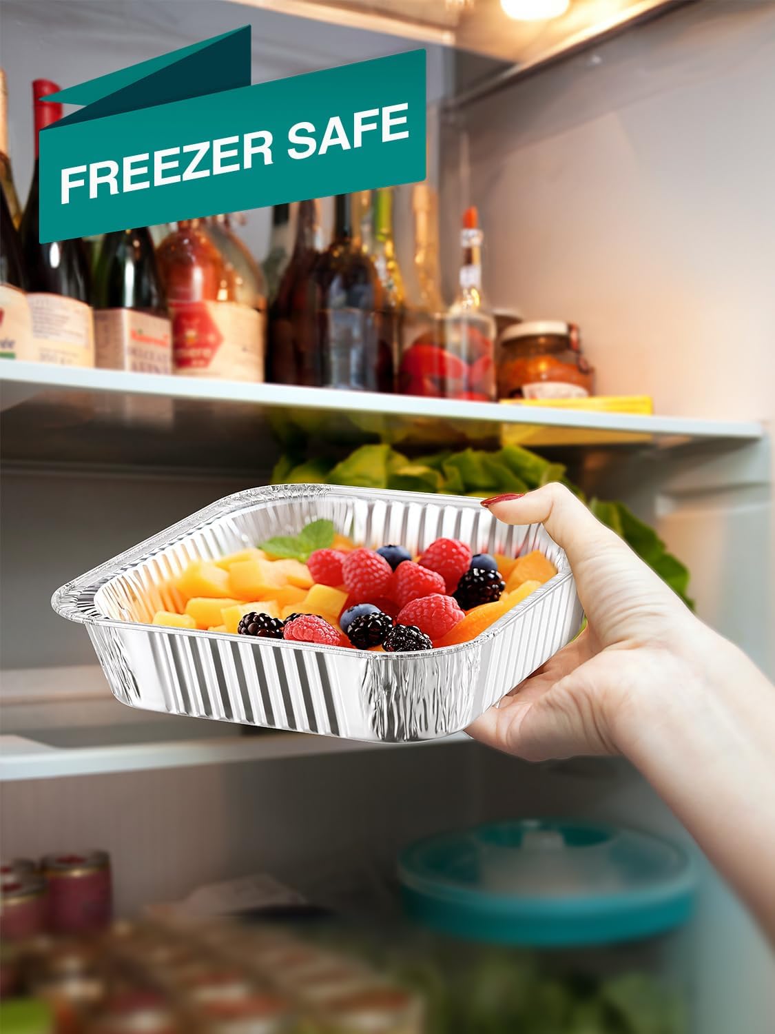 NEEBAKE 40 Pack Disposable Aluminum Pans Set - 20 Large 9x13 & 20 Small 8x8 Foil Trays for Meal Prep