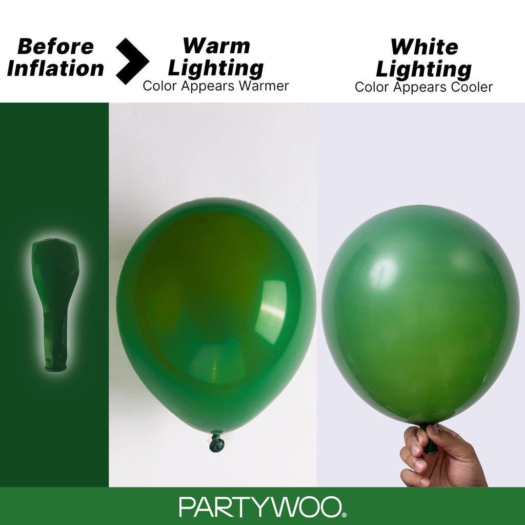 PartyWoo Dark Green Balloons 99pcs Different Sizes of 36 18 12 10 5 Inch Emerald Hunter Forest Green Balloon Arch Kit for Birthday Christmas Graduation Dinosaur Jungle Party Decorations Green-Y56
