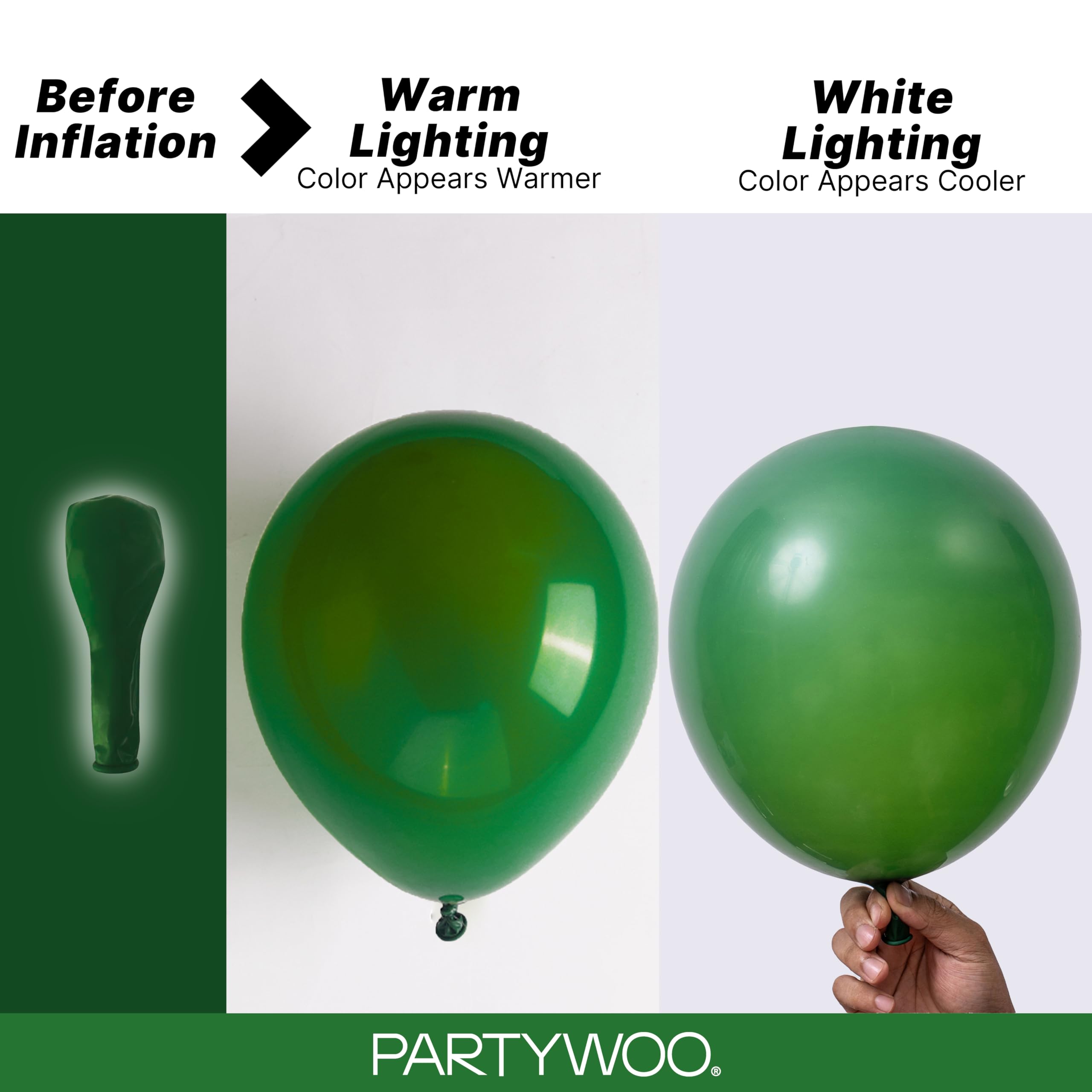 PartyWoo Dark Green Balloons 99pcs Different Sizes of 36 18 12 10 5 Inch Emerald Hunter Forest Green Balloon Arch Kit for Birthday Christmas Graduation Dinosaur Jungle Party Decorations Green-Y56