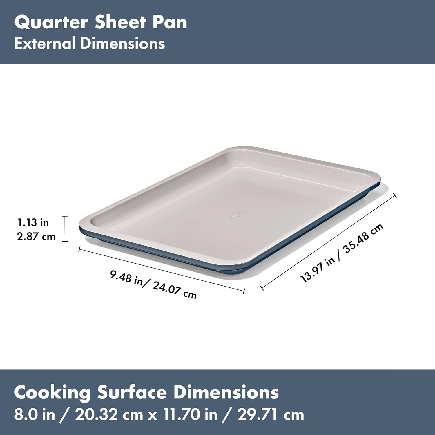 OXO Good Grips Quarter Sheet Pan - Non-Stick Pro Ceramic Coating in Storm Blue