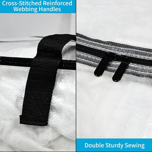 Clear Moving Bags - 8 Pack Large Foldable Storage Bags with Handles for Clothes & Bedding