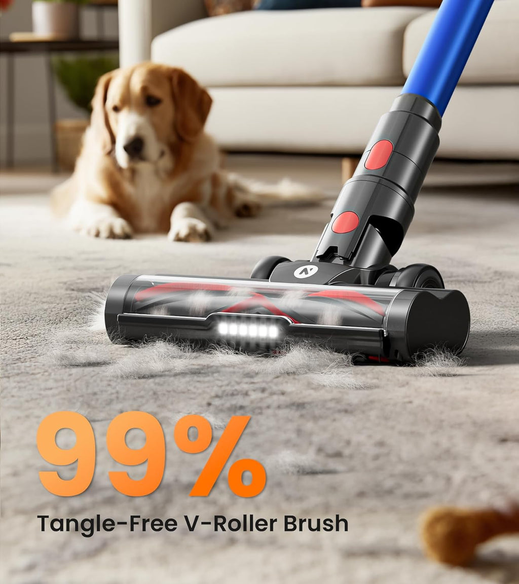 NADALY Cordless Vacuum Cleaner - 550W, 45Kpa Suction, 65 Mins Run Time | Lightweight 8-in-1 for Home & Pet Hair