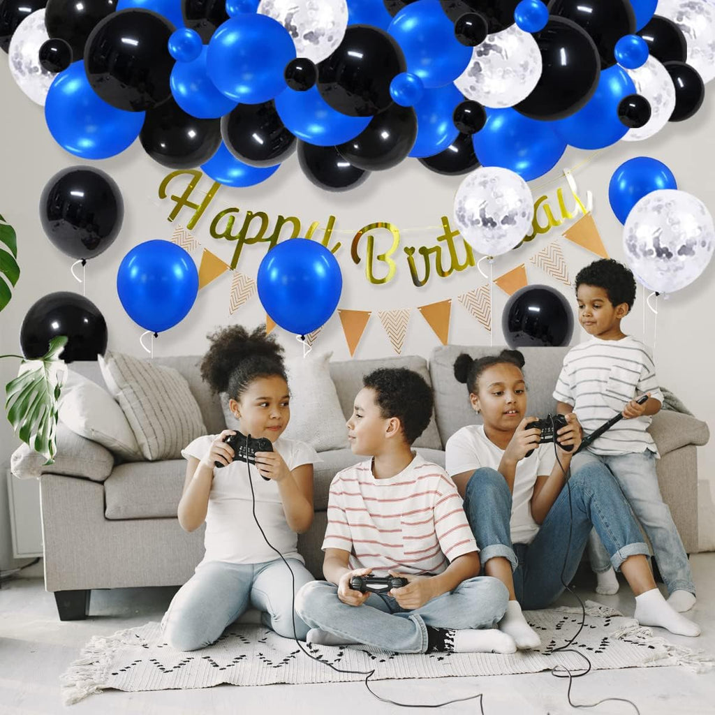 Royal Blue & Black Balloon Garland Arch Kit - Festive Decorations for Baby Showers & Birthdays